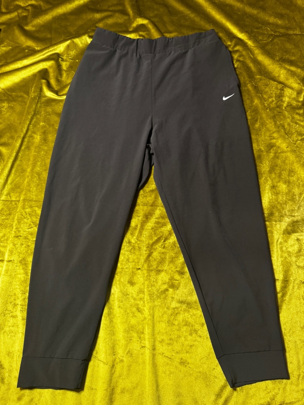 Nike Black Track Pants with White Swoosh